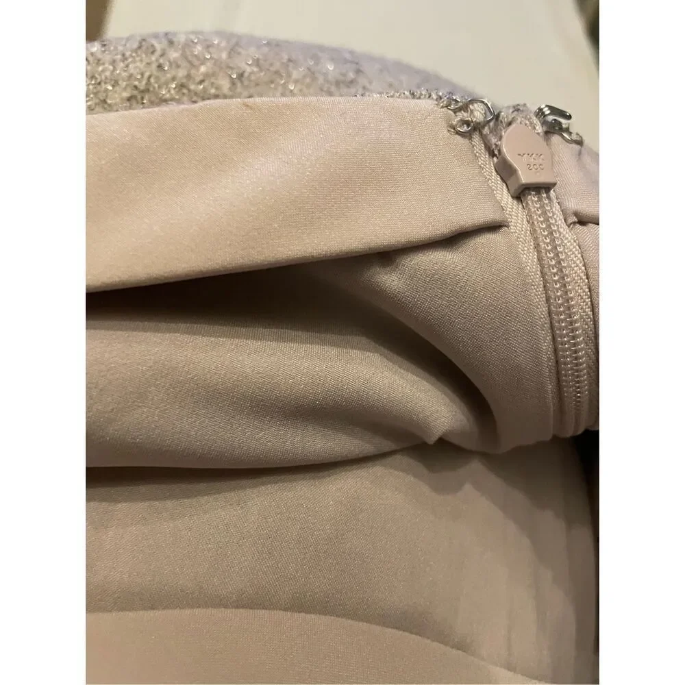 NWT Ann Taylor Silver Gray Shimmery Straight Pencil Skirt Size 14 Wool Blend